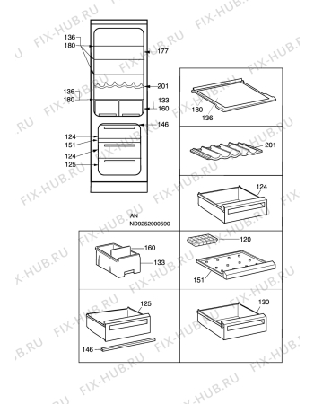 Взрыв-схема холодильника Electrolux ERB3410AC - Схема узла C10 Interior